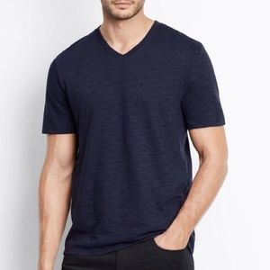 Vince Navy Cotton V-Neck T-Shirt, Size M